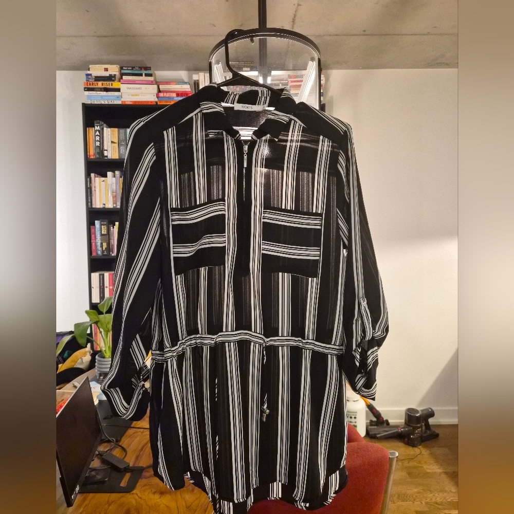 Ricki's Monochrome Striped Blouse - 10